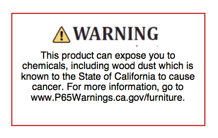 CA Prop 65 Warning