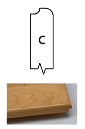 Close Up of C-Style Cabinet Door Edge | Canyon Creek Cabinet Company