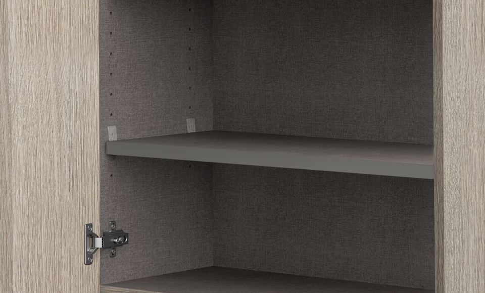 Millennia Collection Grey Linen Laminate Cabinet Interior | Canyon Creek Cabinet Company