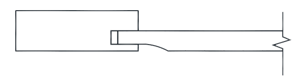 Drawing of Profile View of Duet Solid Door | Canyon Creek Cabinet Company