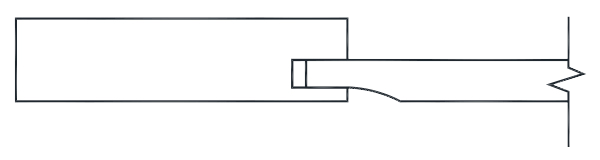 Drawing of Profile View of Trio Solid Door | Canyon Creek Cabinet Company