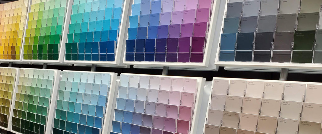 Selection of Paint Swatches Along a Wall | Canyon Creek Cabinet Company