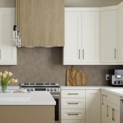 Millennia Lynden Cabinets with Natural Grain and Cream Finishes | Canyon Creek Cabinet Company