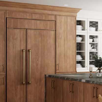 Millennia Armstrong Cabinets with Equinox Finish - Fridge and Pantry | Canyon Creek Cabinet Company