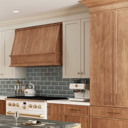 Millennia Armstrong Cabinets with Equinox Finish - Stove Area | Canyon Creek Cabinet Company